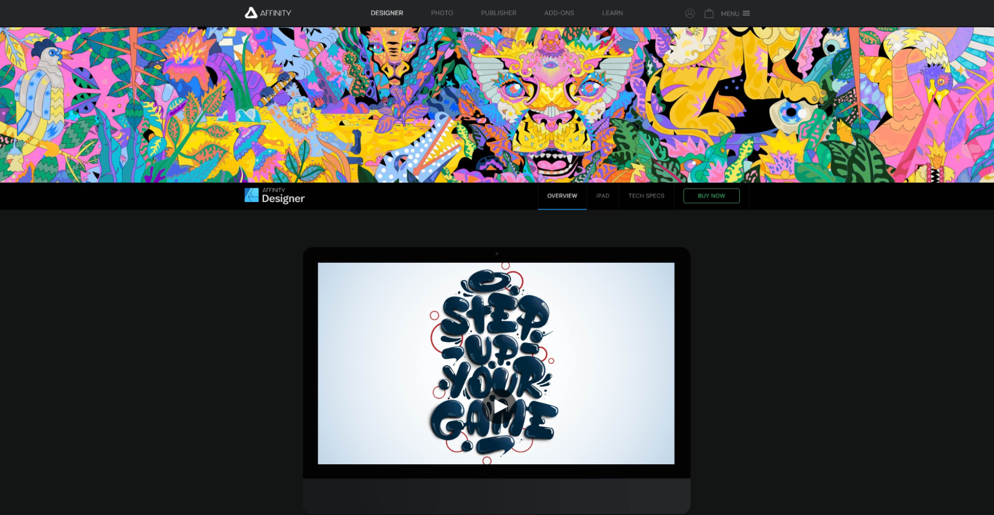 Affinity Designer homepage