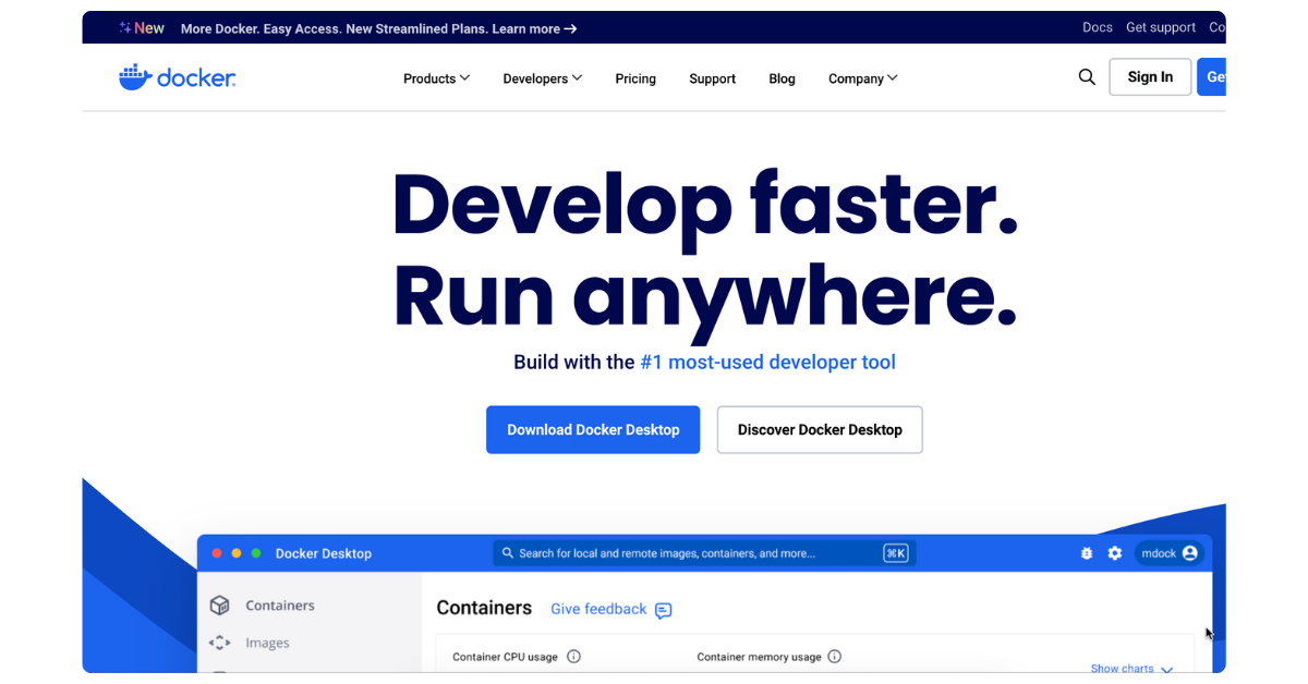 Docker containerization tool for efficient application deployment across different environments