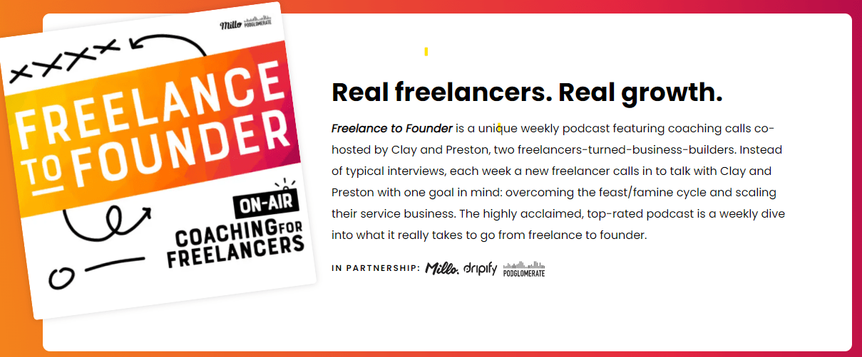 Freelance to Founder by Preston Lee and Clay Mosley WordPress podcast