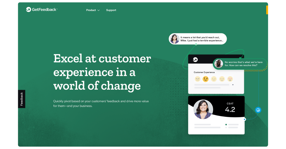 GetFeedback website feedback widget with Salesforce integration for customer journey feedback