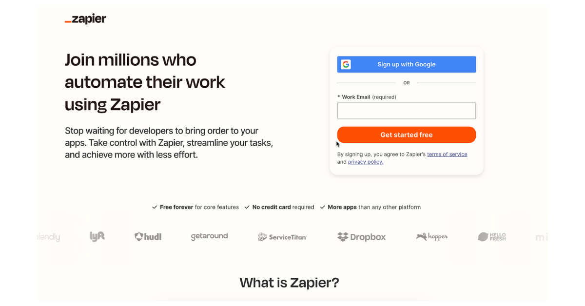 Zapier automation tool connecting apps and automating workflows for developer productivity