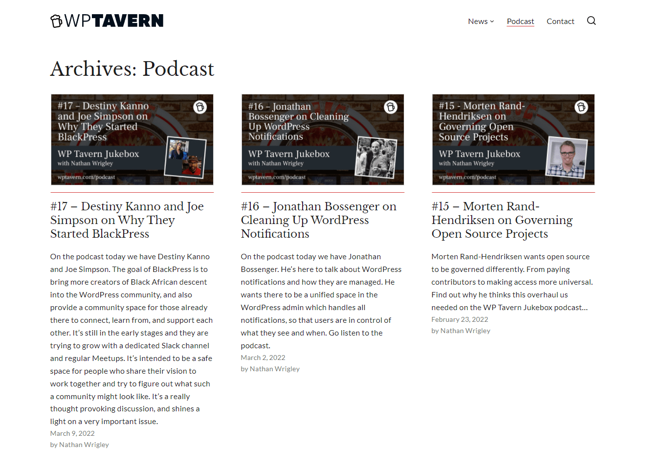 WP Tavern Jukebox formerly WordPress Weekly wordpress podcast