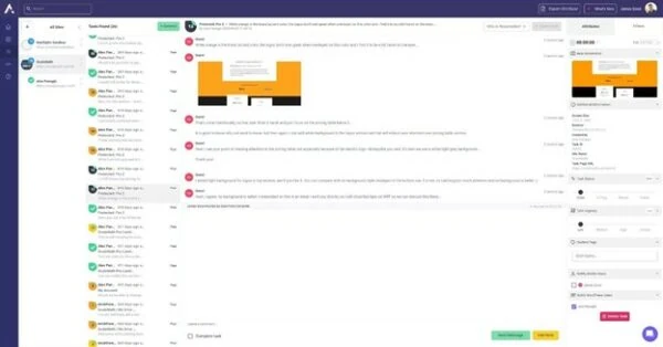Screenshot showing comment exchange between clients