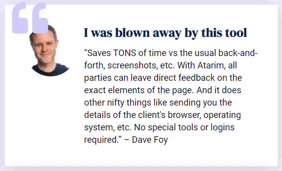 testimonial for Atarim