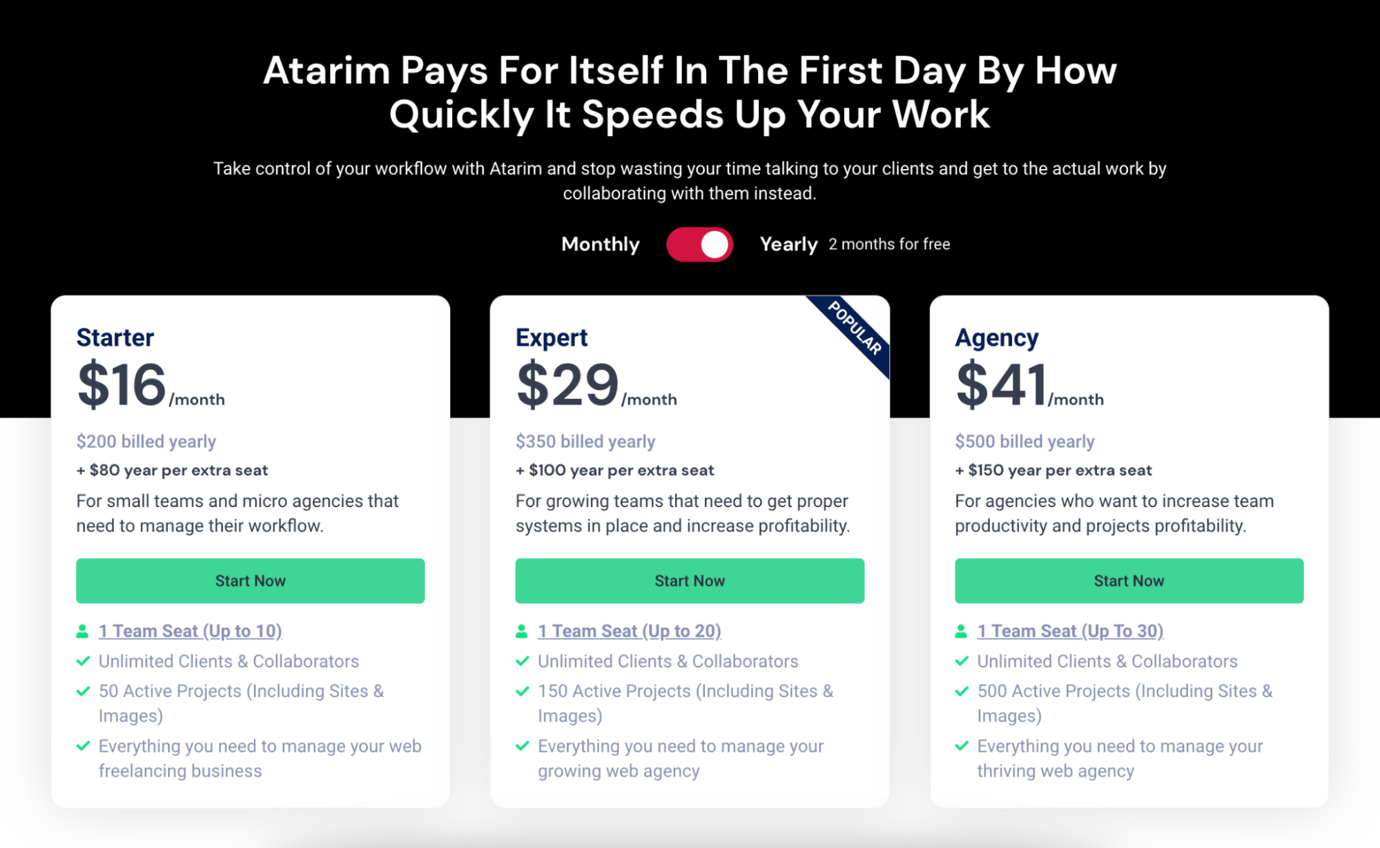 change the pricing plans