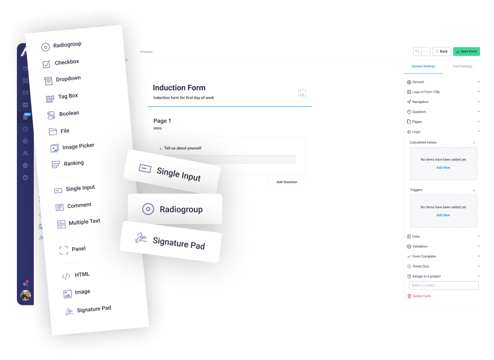 create a discovery form Atarim