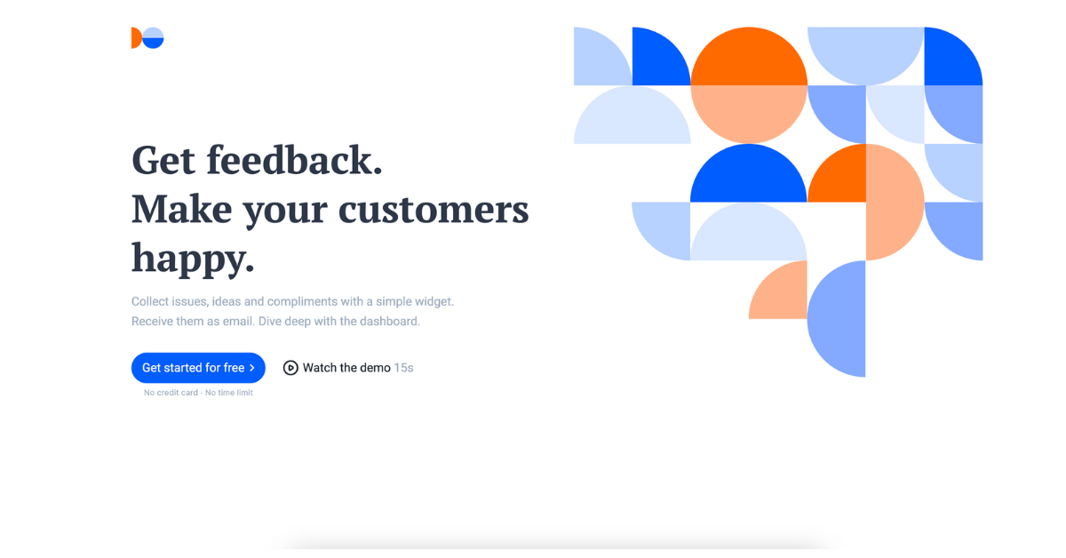 FeedbackFish minimalist website feedback widget for real-time user feedback collection