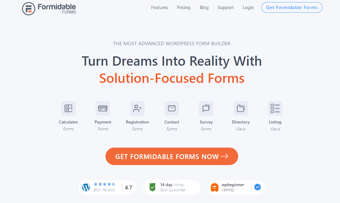 formidable forms homepage