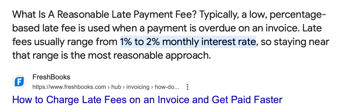 how much to charge late fee