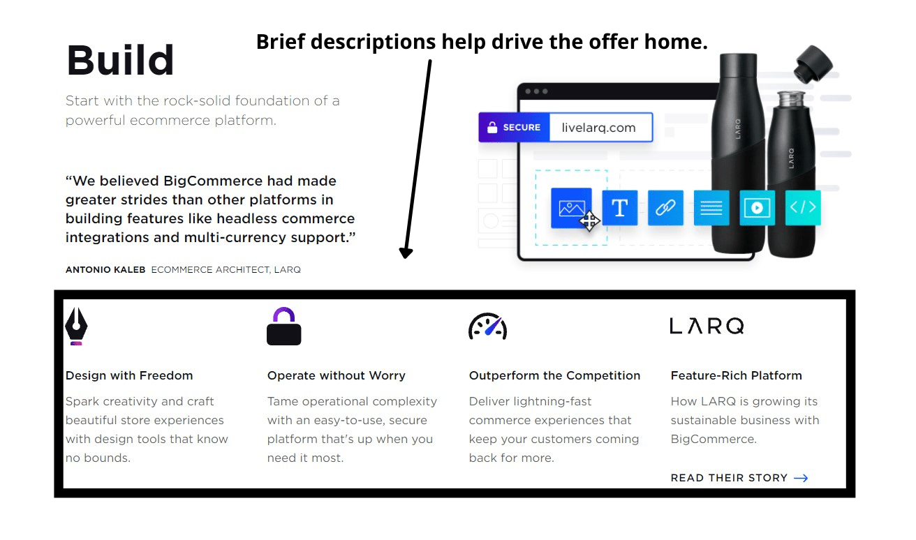 offer example landing page design
