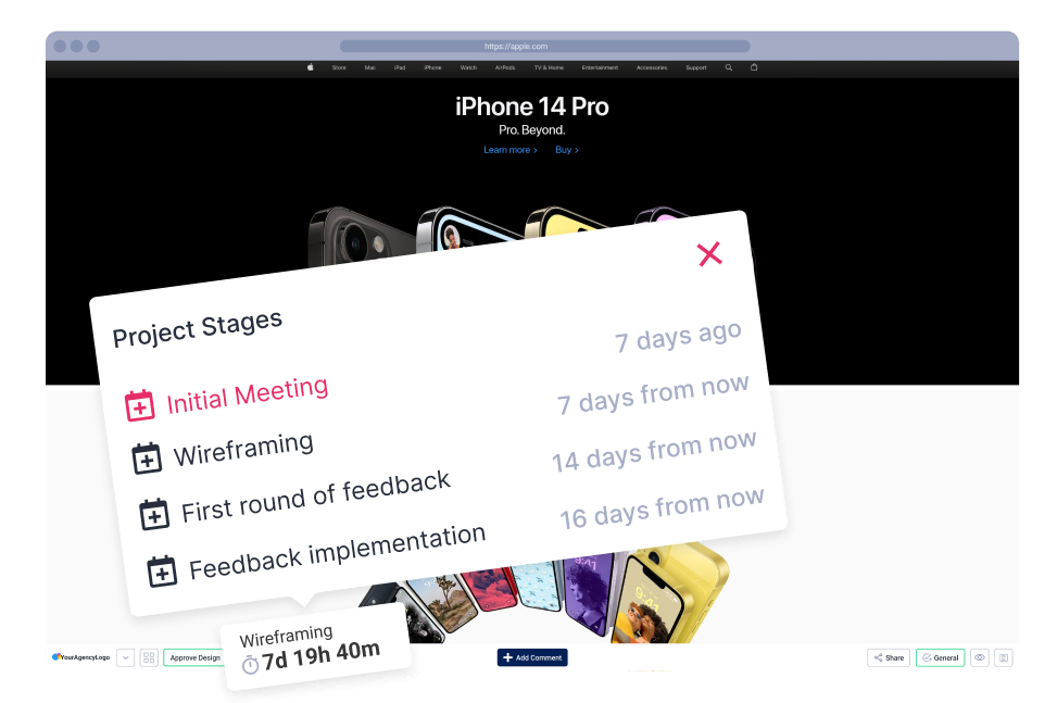 project milestones Atarim