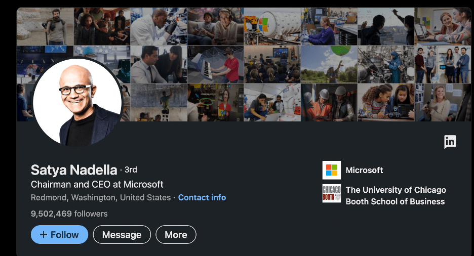 professional linkedin heading example
