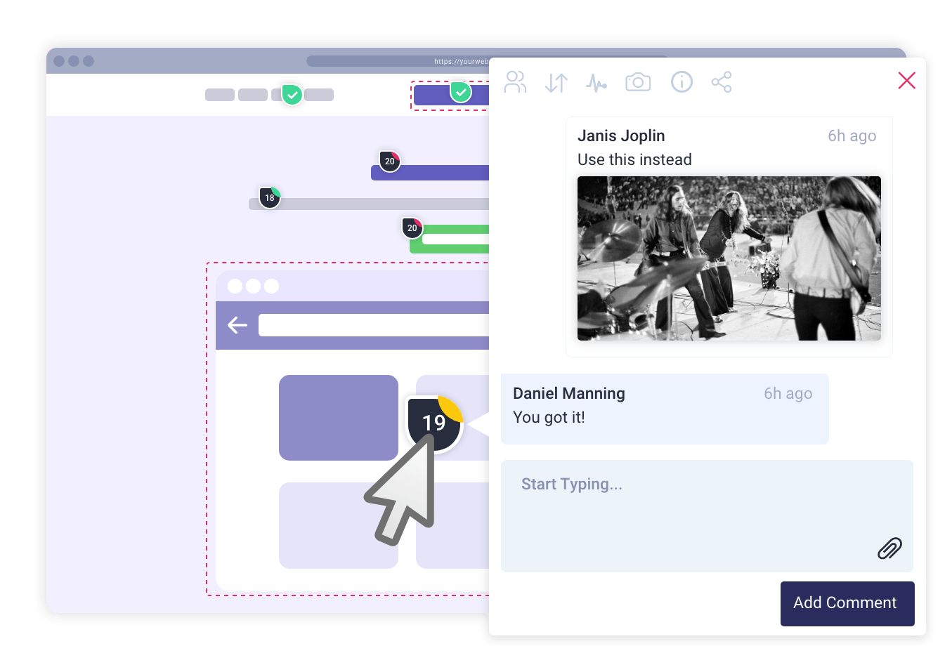 visual commenting feedback gathering on Atarim